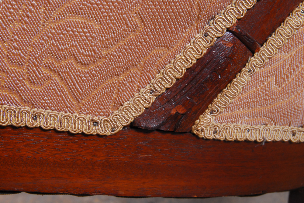 Pink Upholstered Rocking Armchair