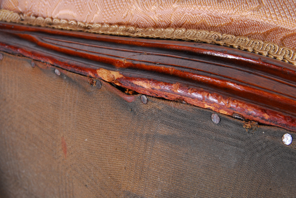 Pink Upholstered Rocking Armchair