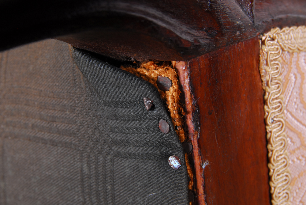 Pink Upholstered Rocking Armchair