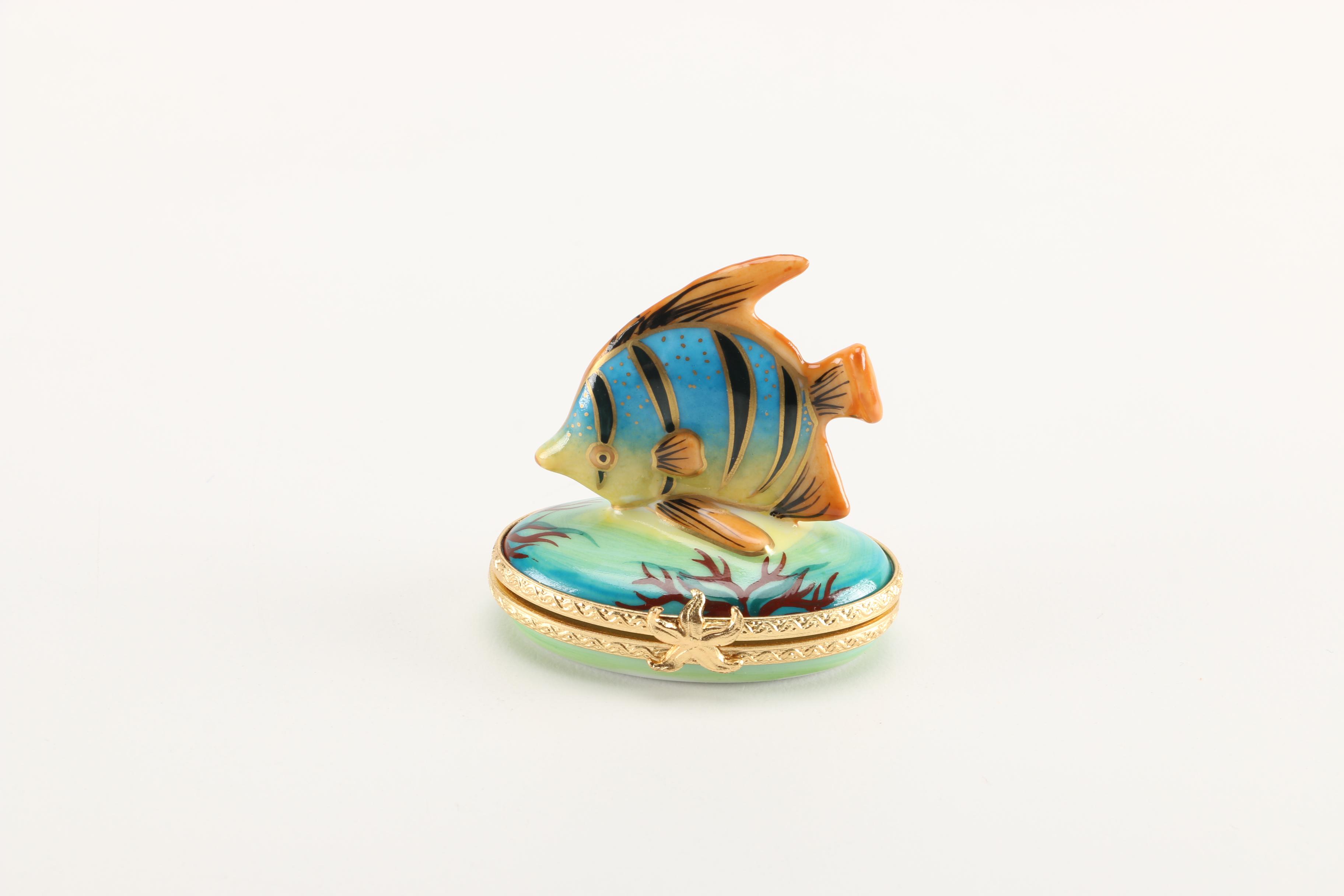 Limoges Fish Pill Box