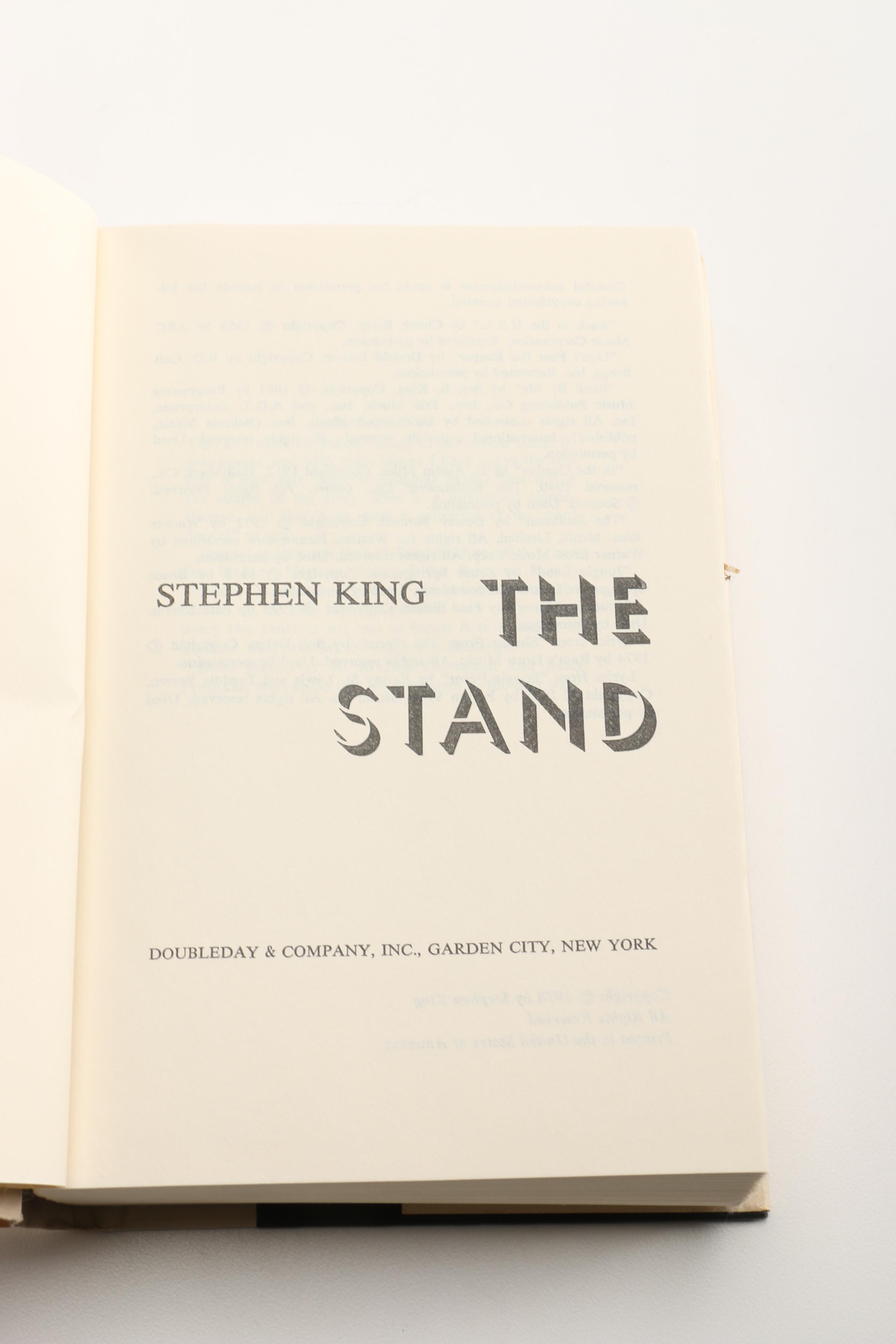 1978 Book Club Edition of "The Stand" by Stephen King