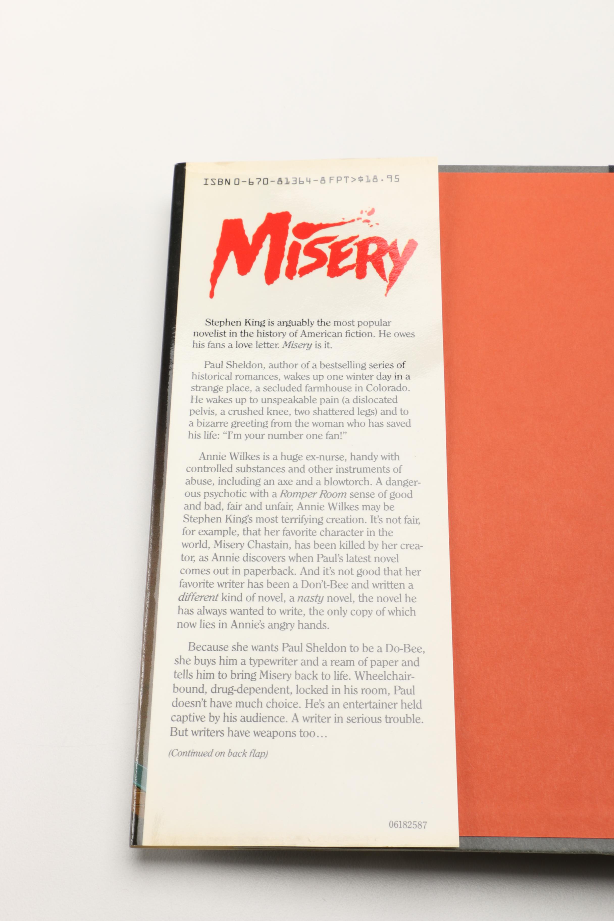 1987 First Edition "Misery" by Stephen King