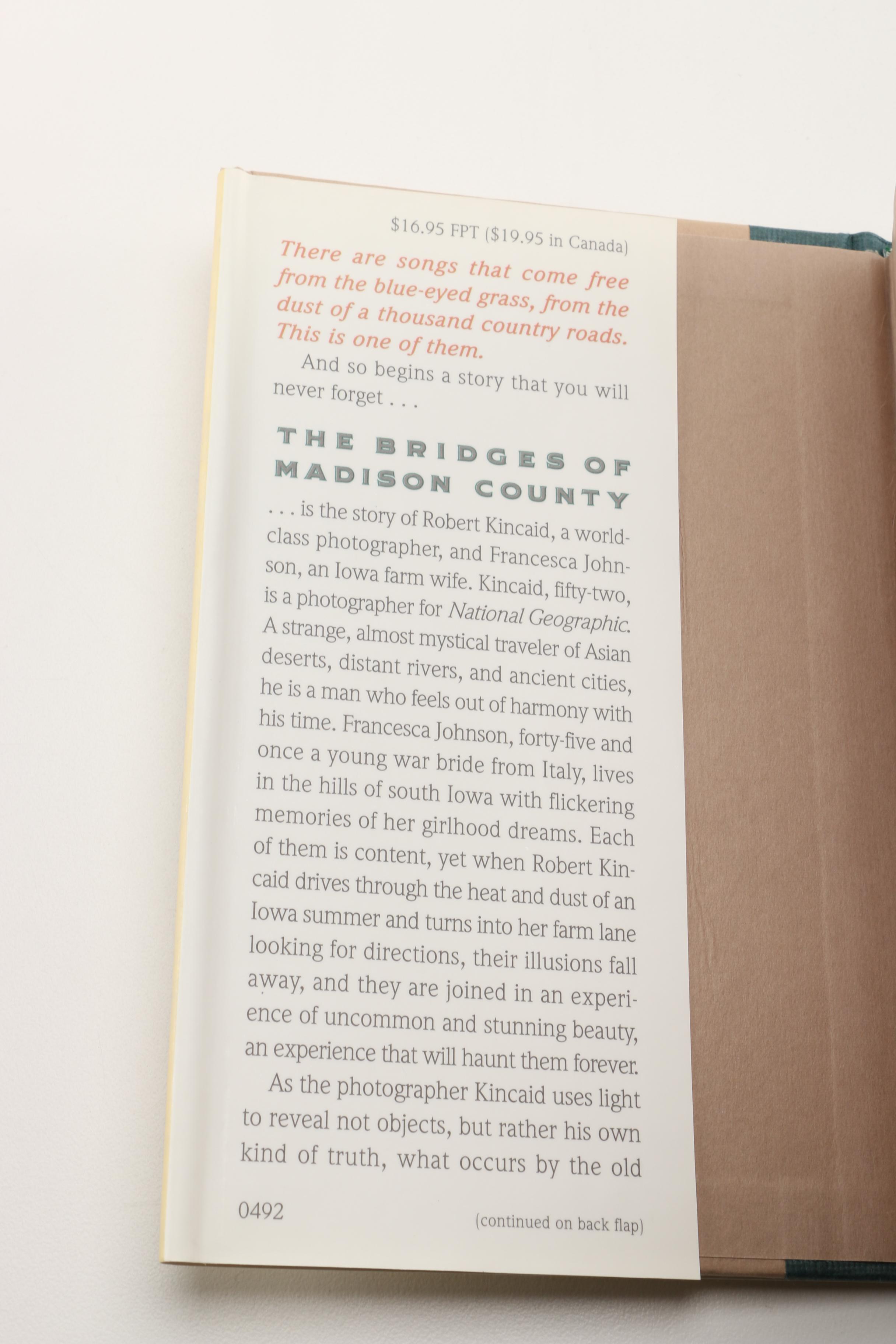 1992 "The Bridges of Madison County" by Robert James Waller