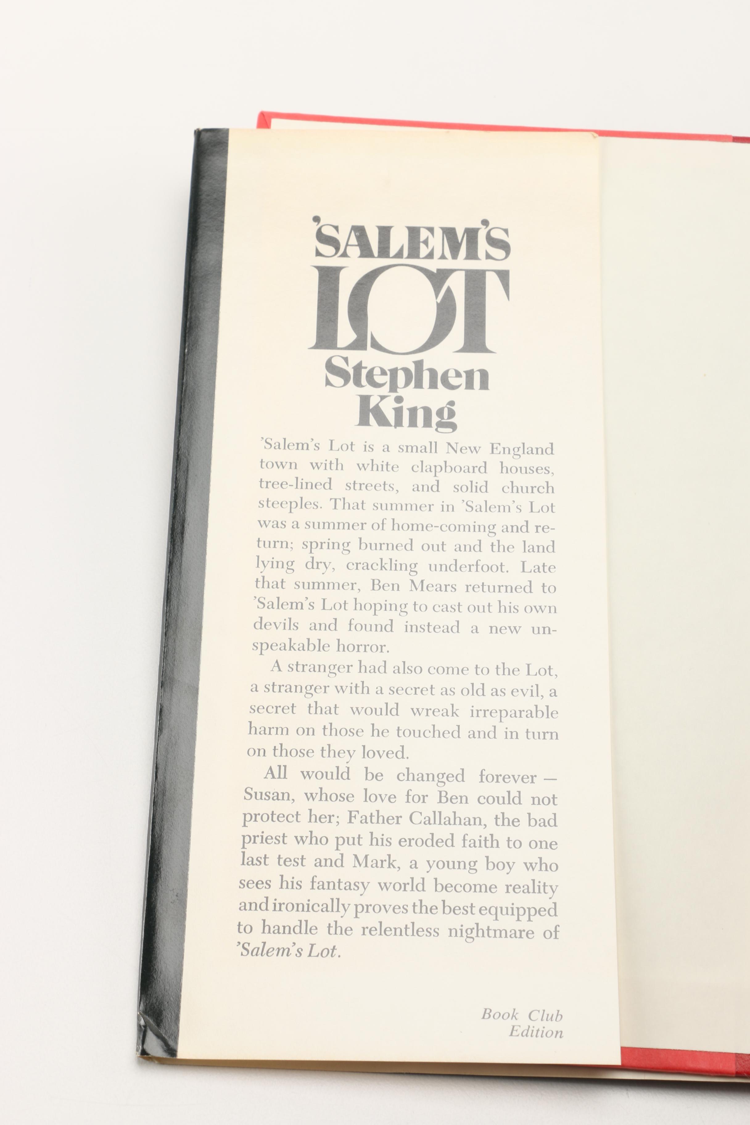 1975 Book Club Edition  "'Salem's Lot" by Stephen King