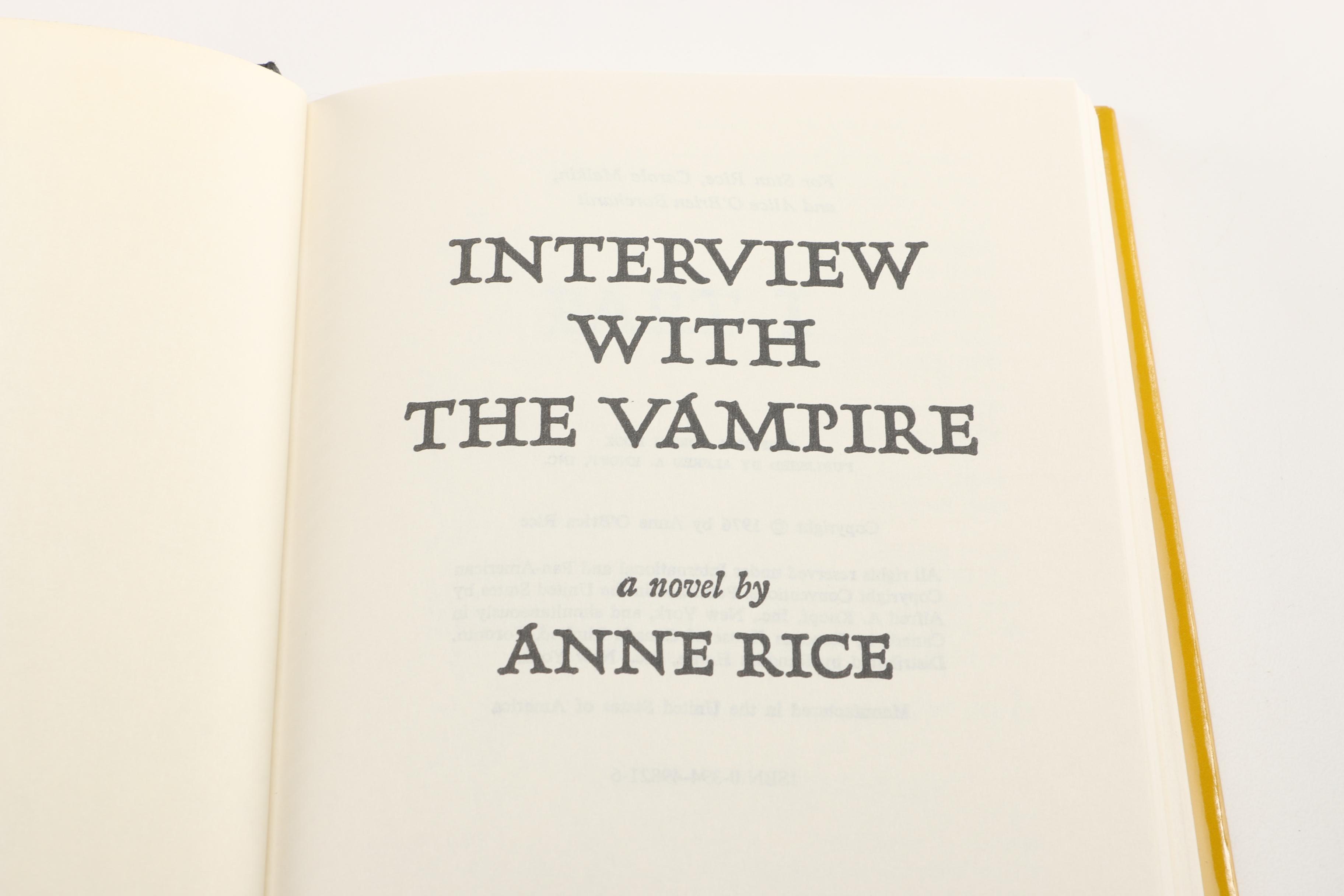 1976 "Interview with the Vampire" by Anne Rice