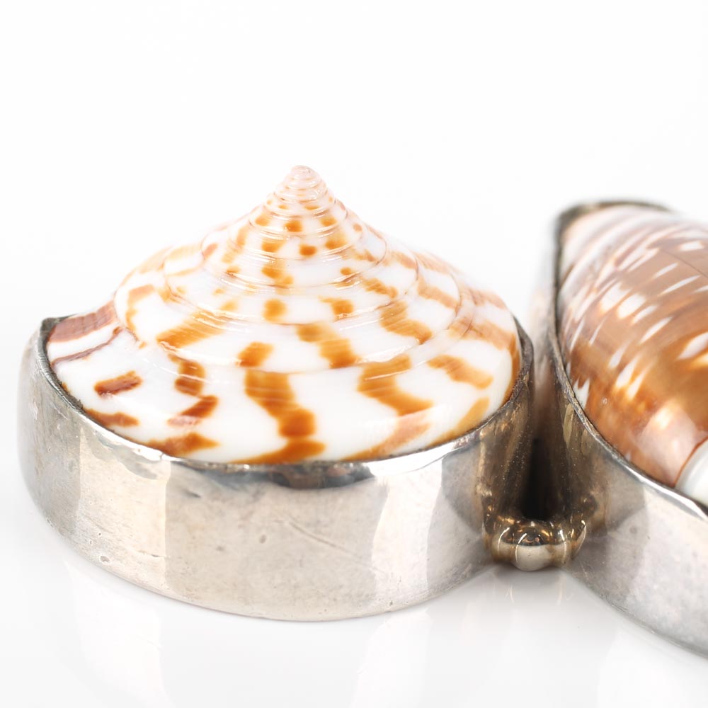 Victor Yurivilca Sterling Silver Smoky Quartz and Shell Pendant