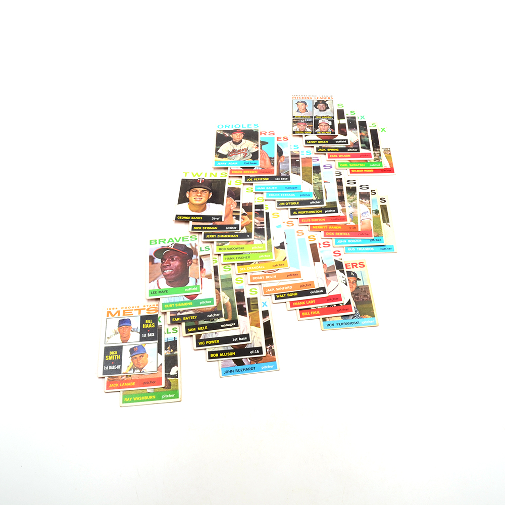 Forty 1964 Topps Baseball Cards