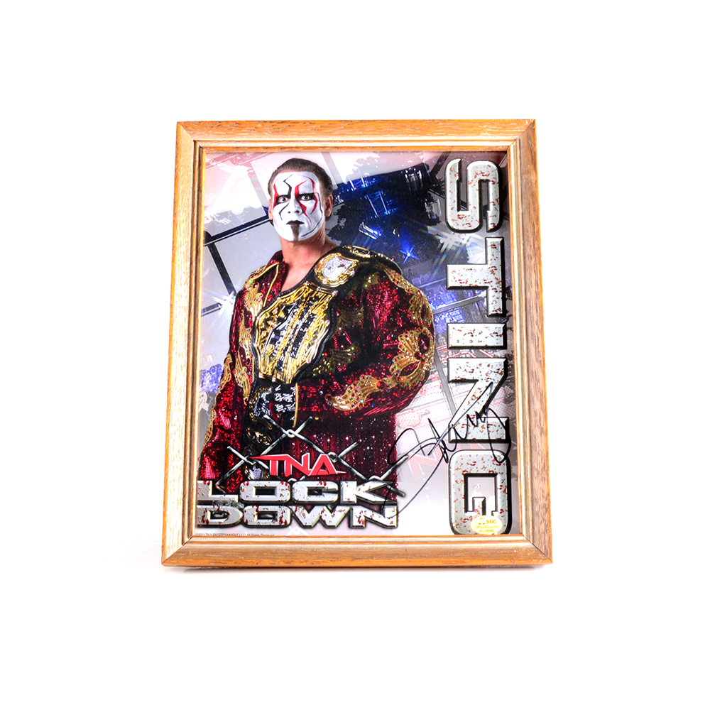 Autographed TNA "Lock Down" picture of "Sting"