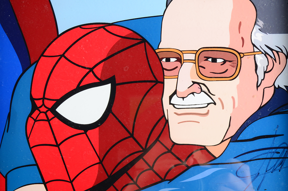 Autographed Panel where "Stan Lee Meets  Spiderman"