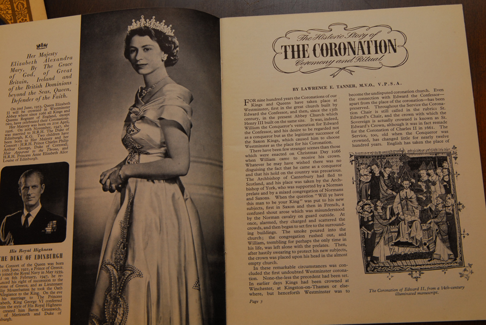 Queen Elizabeth Coronation Programs