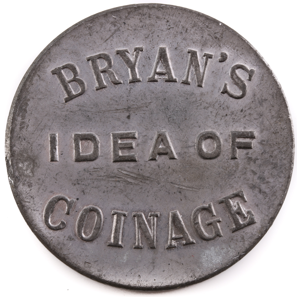 1896 William Jennings Bryan "Free Silver" Campaign Token