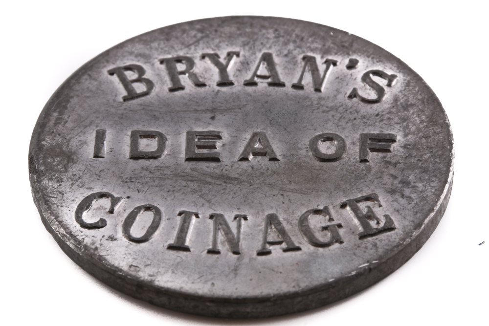 1896 William Jennings Bryan "Free Silver" Campaign Token