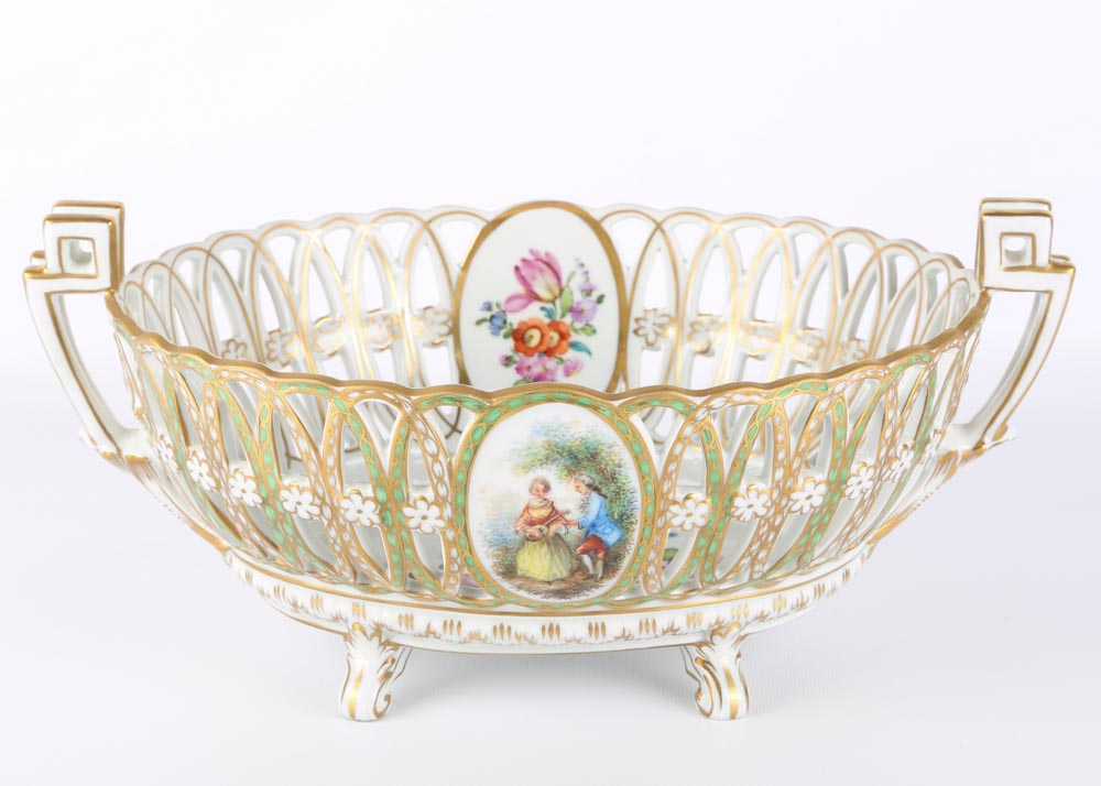 Carl Thieme Dresden Reticulated Fruit Bowl