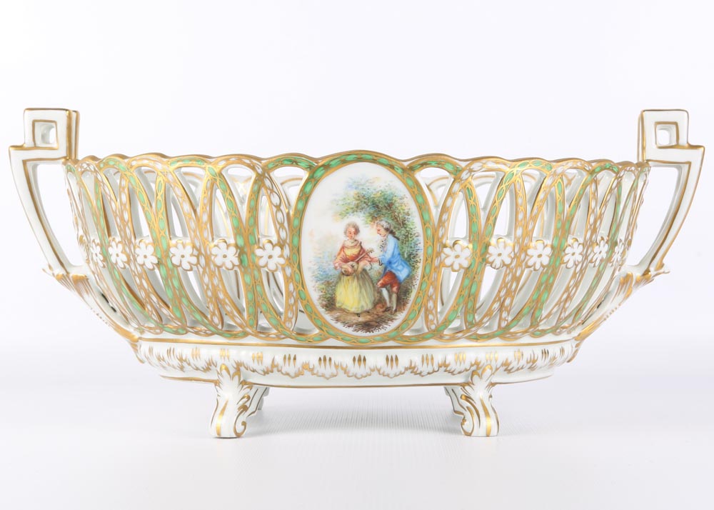 Carl Thieme Dresden Reticulated Fruit Bowl