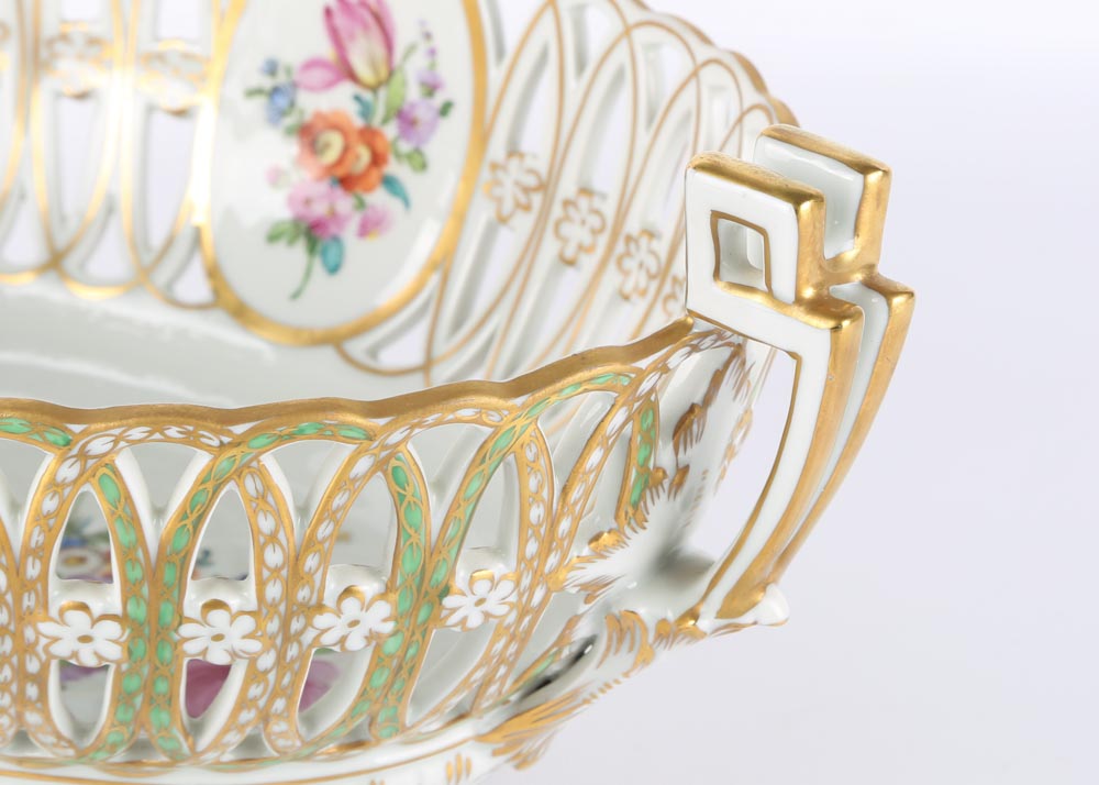 Carl Thieme Dresden Reticulated Fruit Bowl