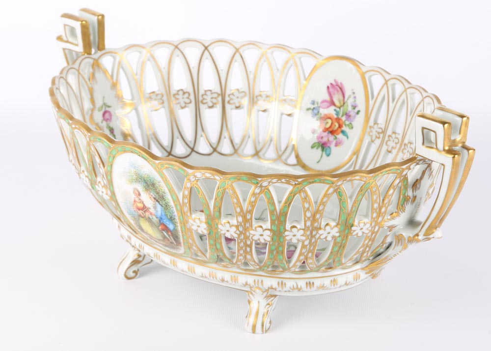 Carl Thieme Dresden Reticulated Fruit Bowl