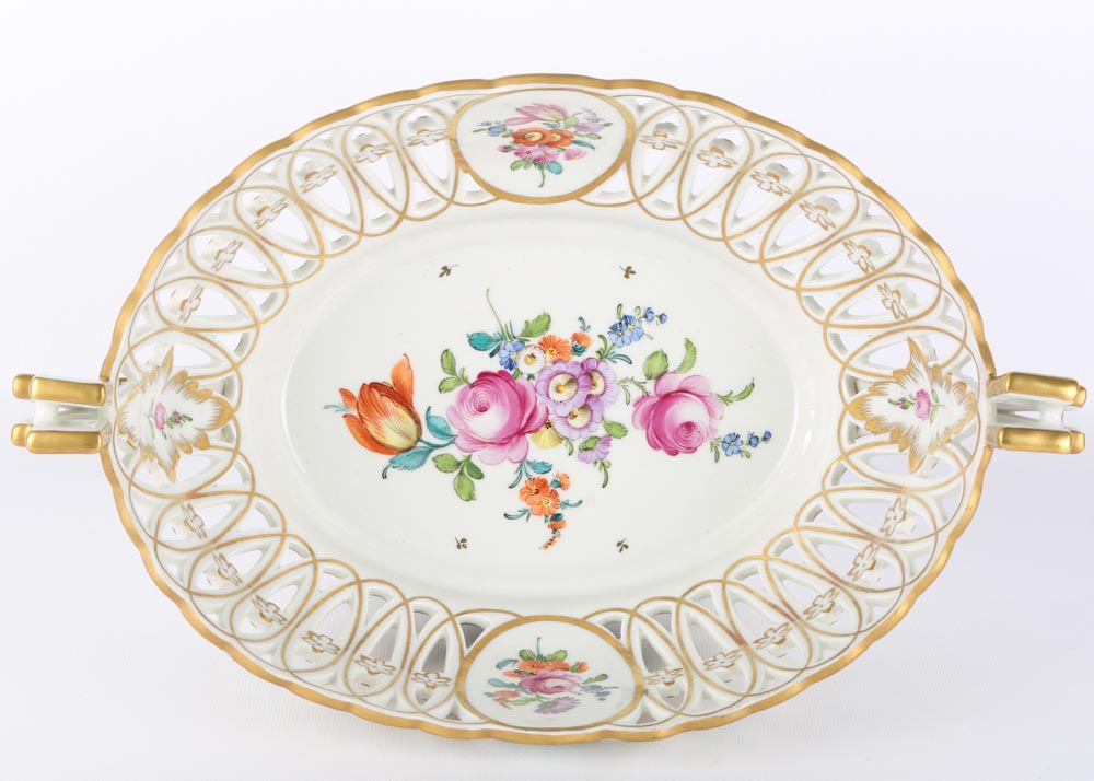 Carl Thieme Dresden Reticulated Fruit Bowl