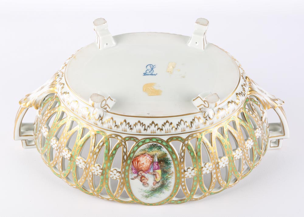 Carl Thieme Dresden Reticulated Fruit Bowl