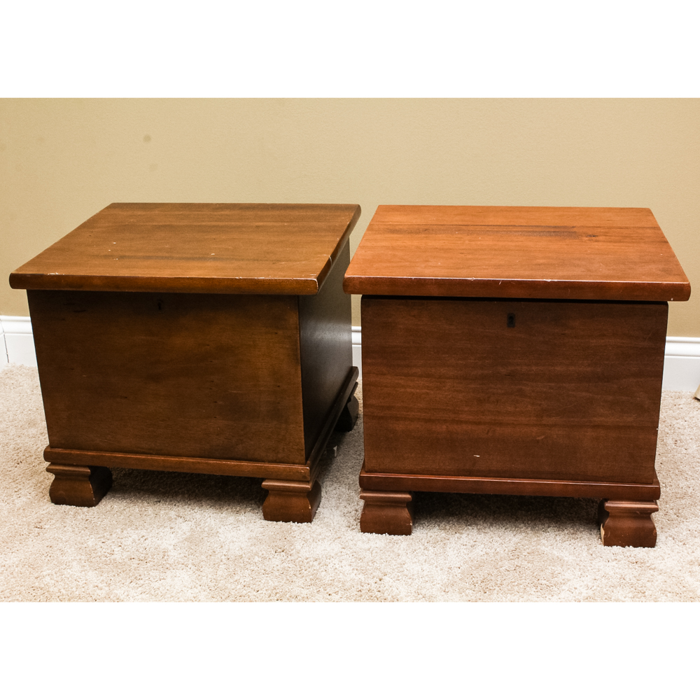 Wooden Trunk Side Table Set