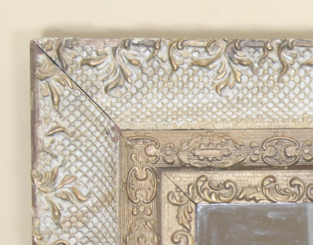 Gold Tone Wood Wall Mirror