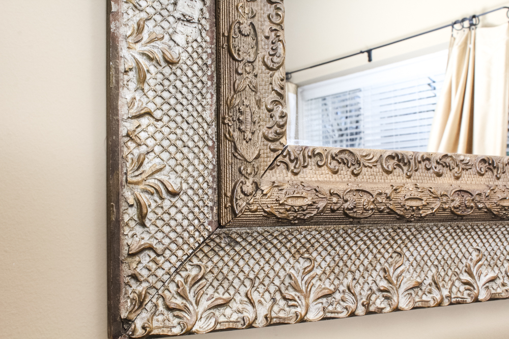 Gold Tone Wood Wall Mirror
