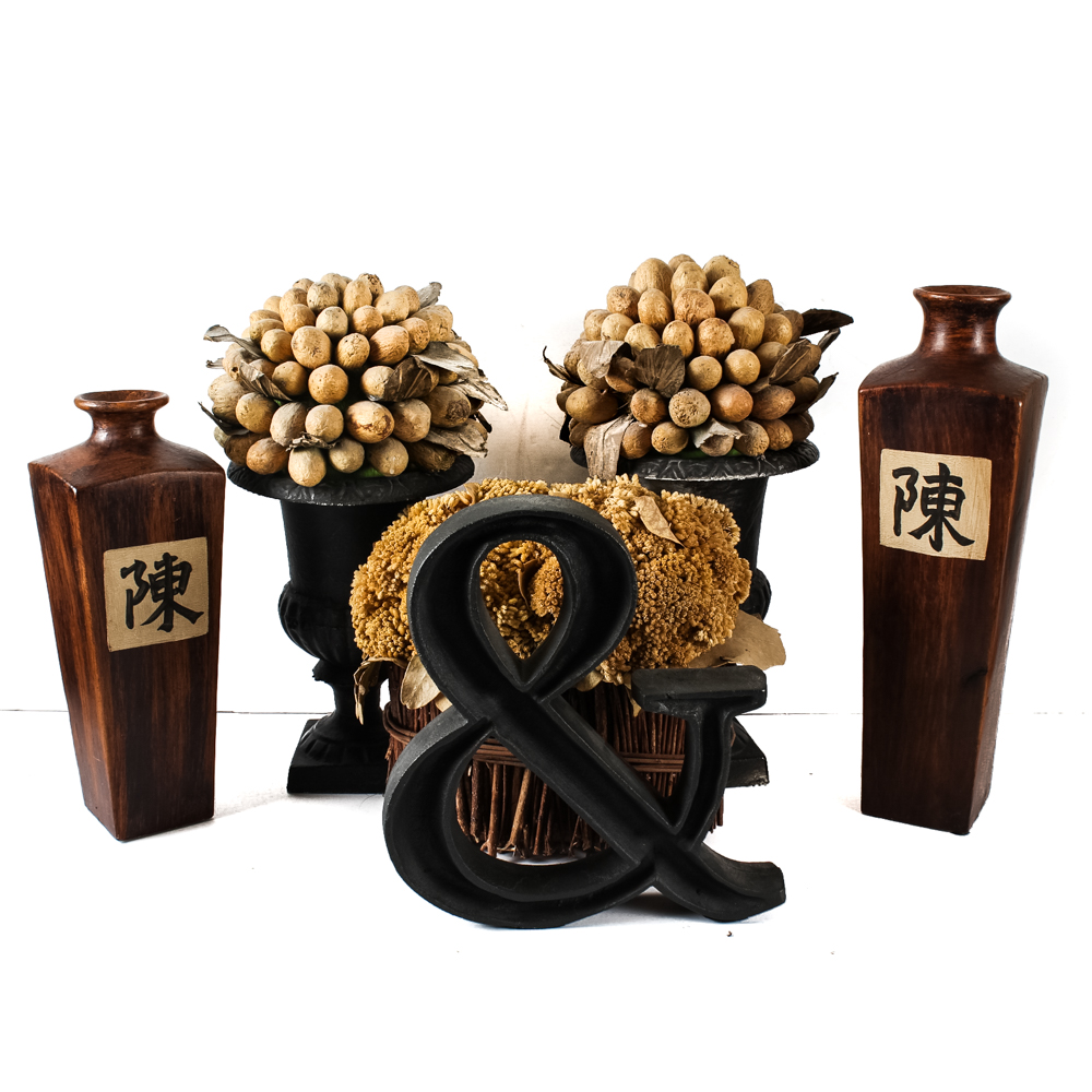 Mantel Adornment in Coffee and Cream