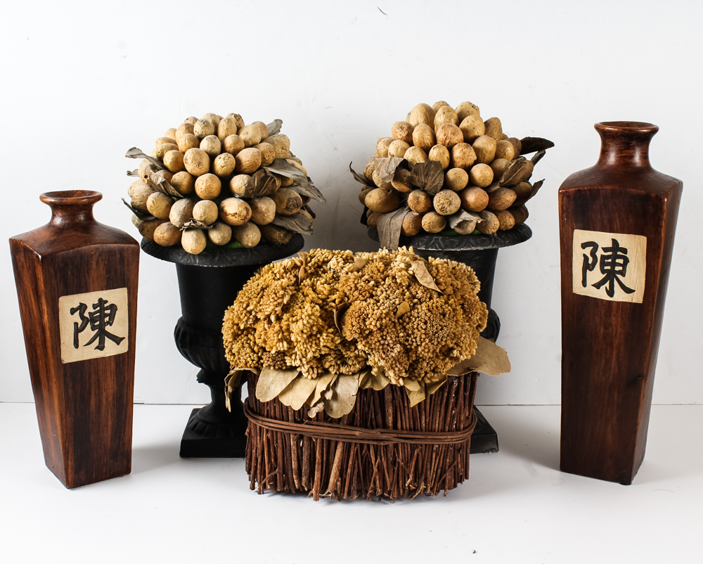 Mantel Adornment in Coffee and Cream