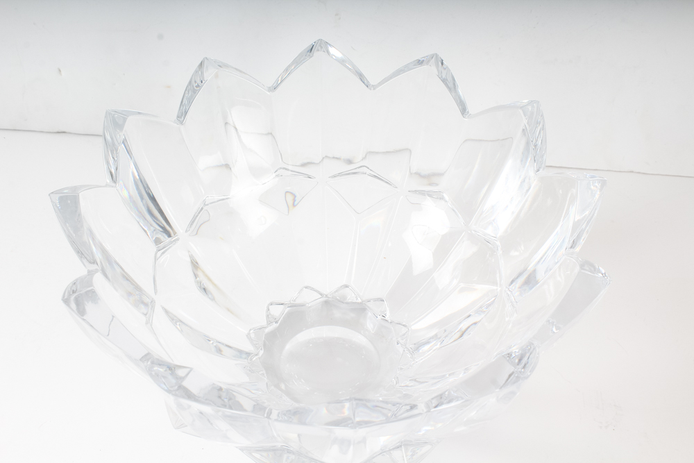 Pressed Glass Lotus Bowl