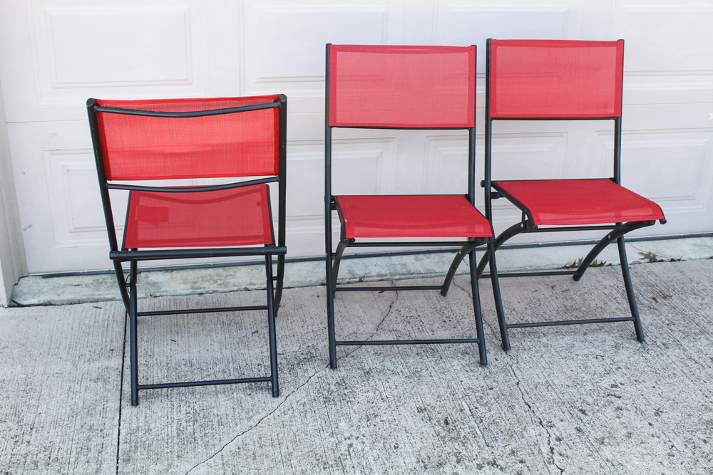Trio of Outdoor Folding Chairs
