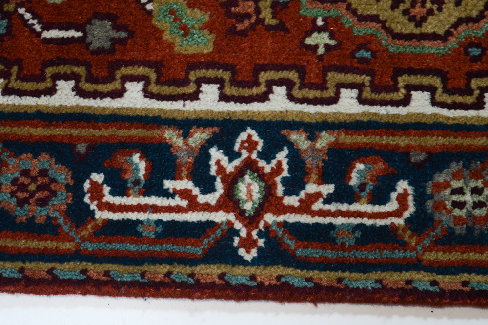 Hand Knotted Indo-Persian Heriz Serapi Rug Runner