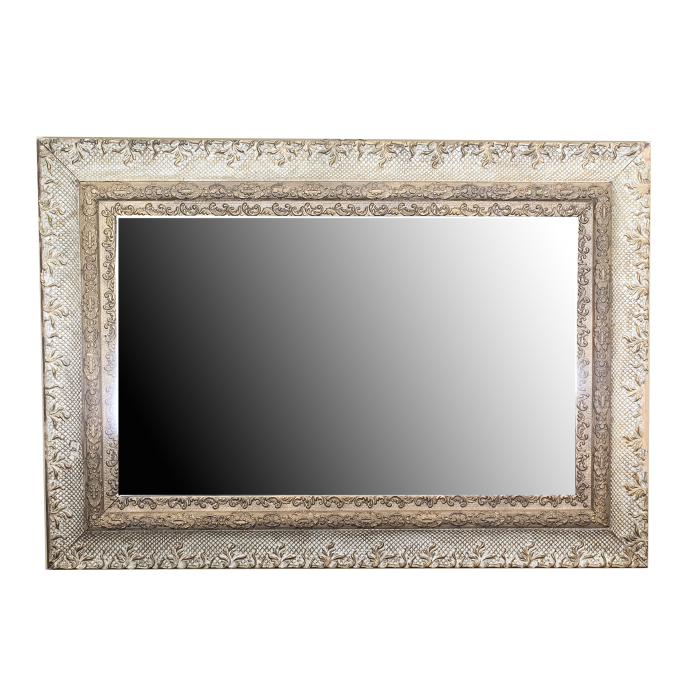 Gold Tone Wood Wall Mirror
