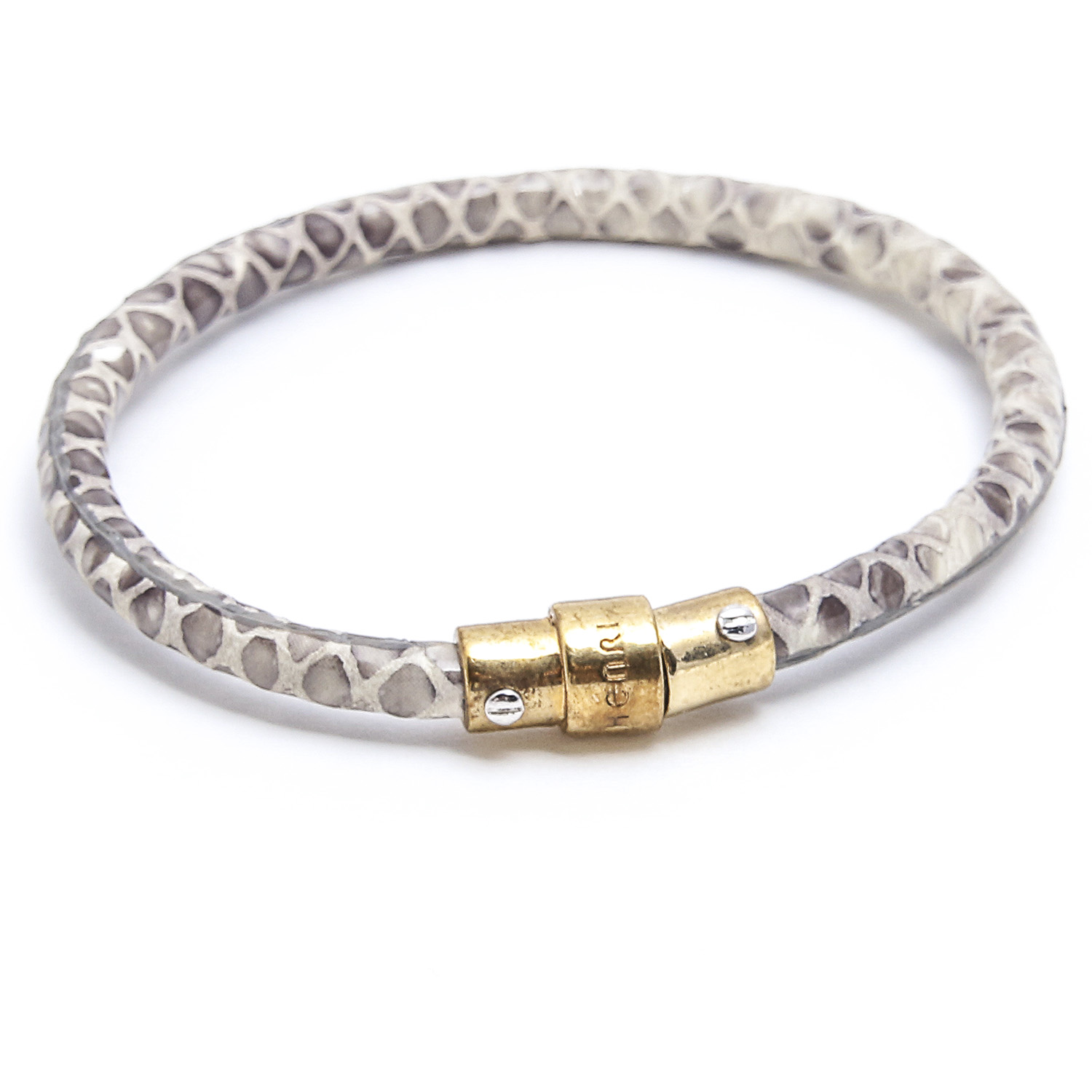 Set of Three Henri Bendel Leather Gold Plated Bracelets