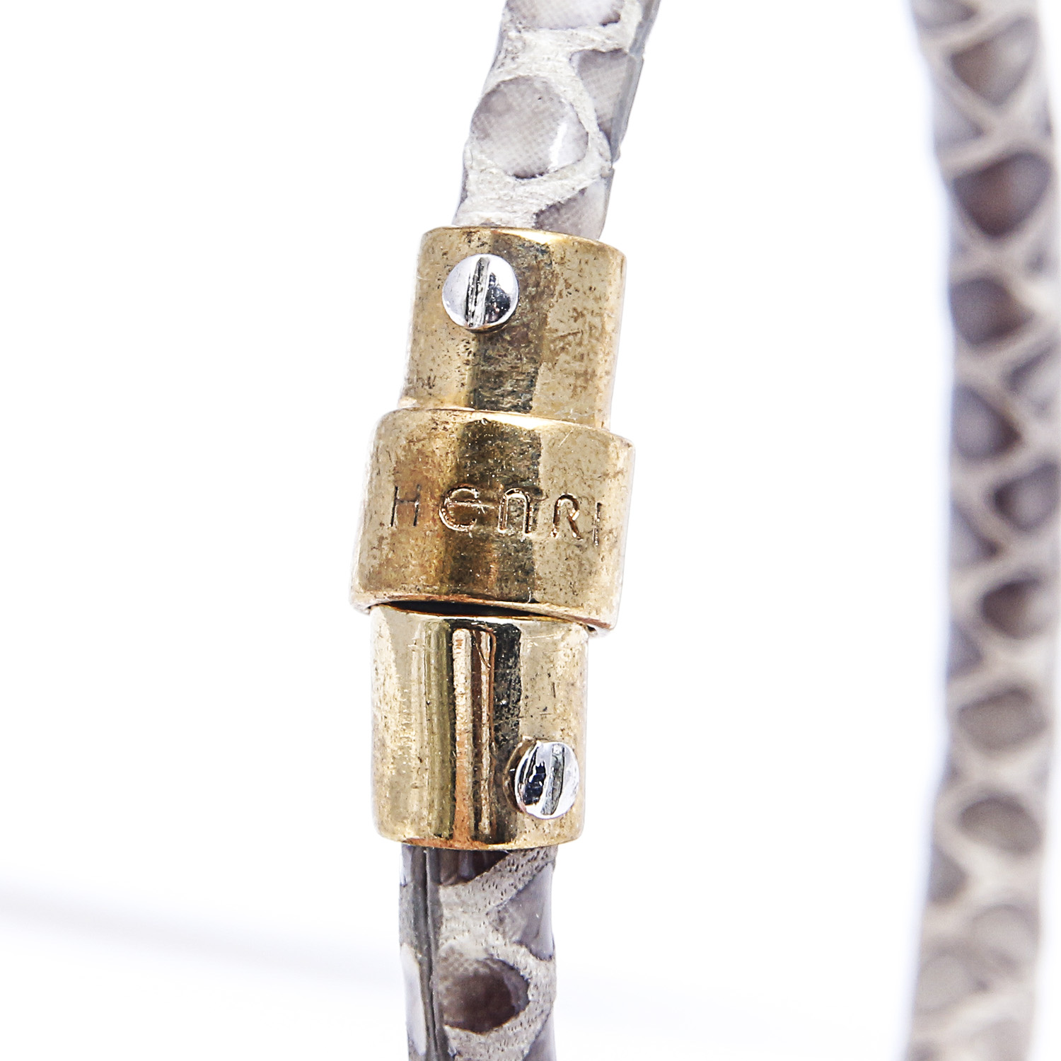 Set of Three Henri Bendel Leather Gold Plated Bracelets