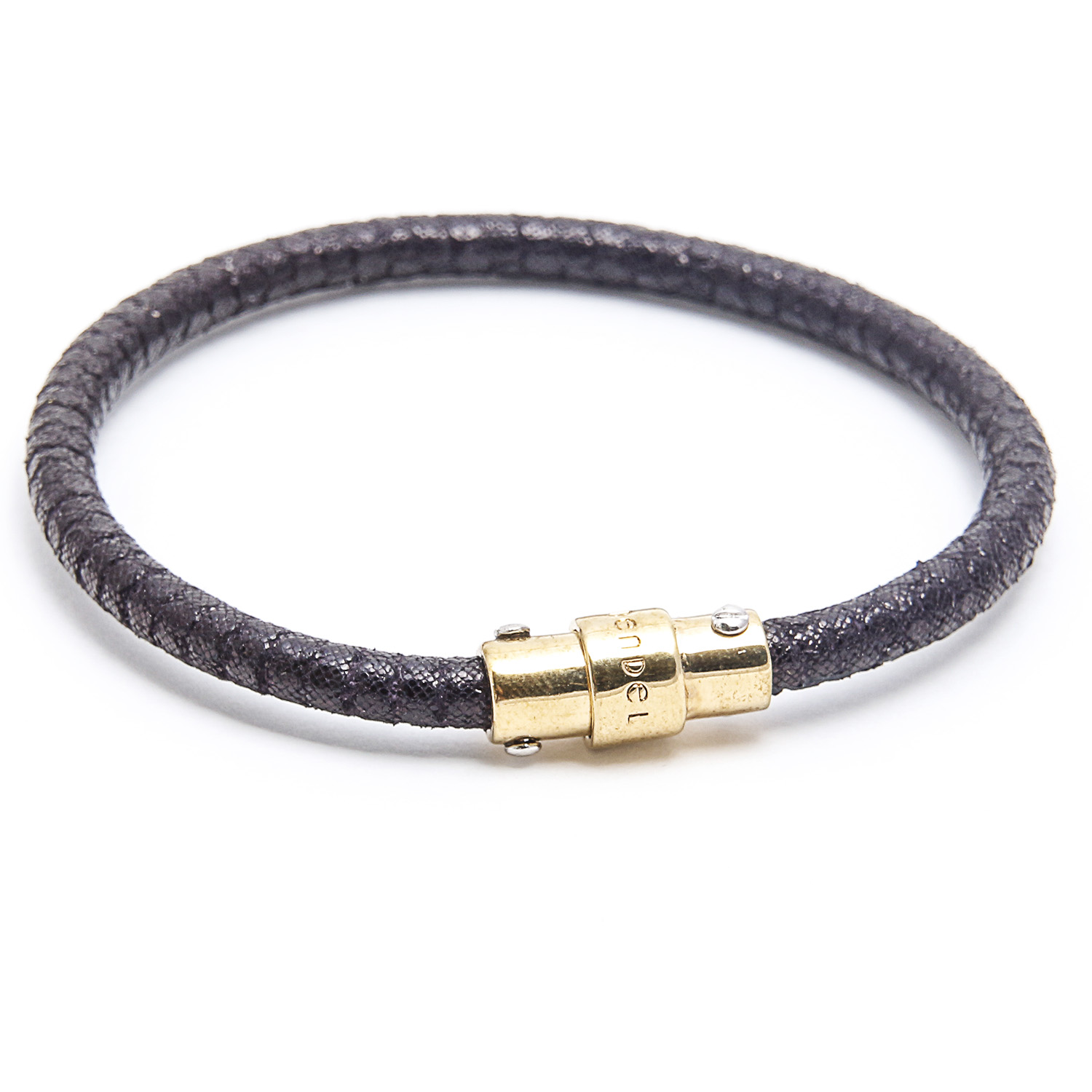 Set of Three Henri Bendel Leather Gold Plated Bracelets