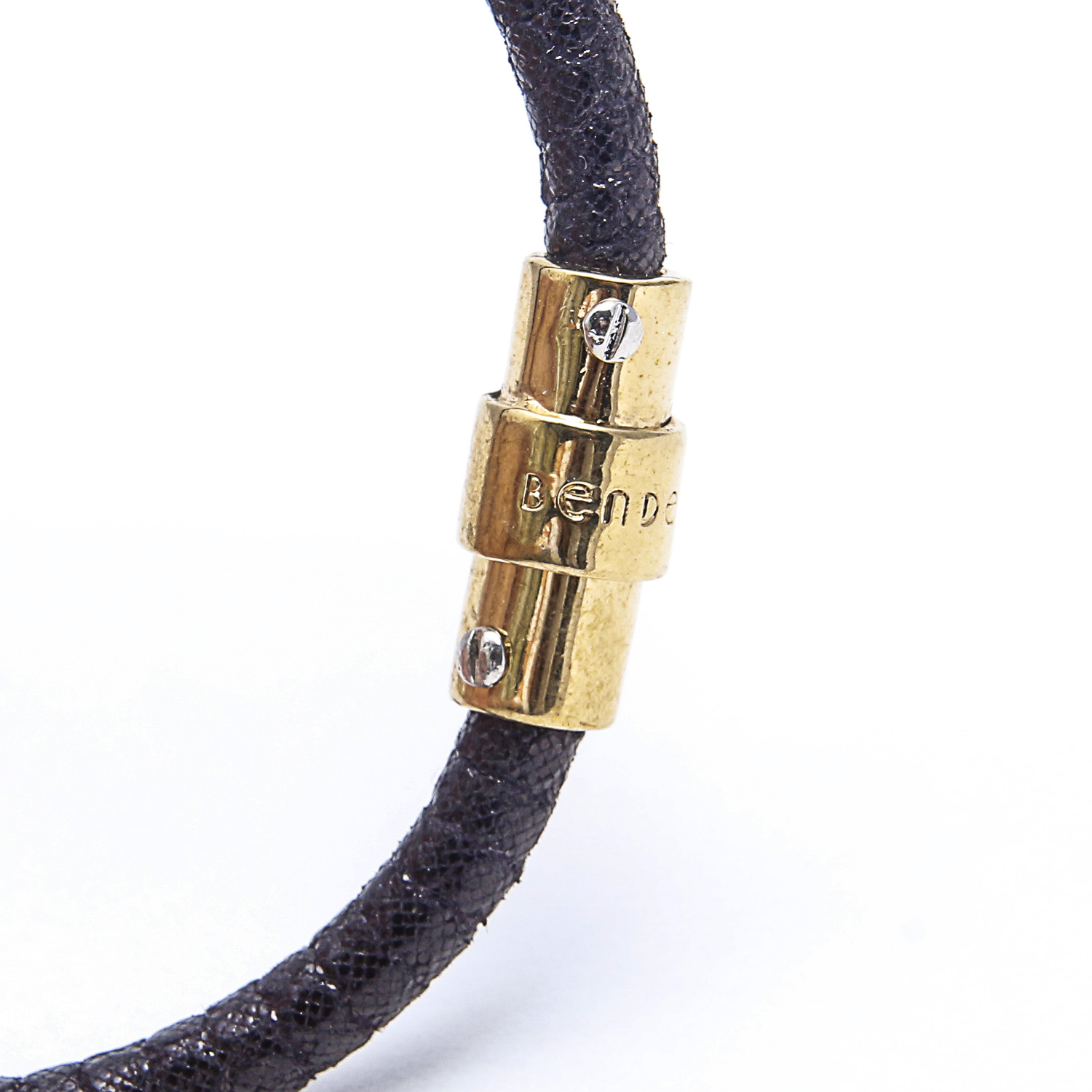 Set of Three Henri Bendel Leather Gold Plated Bracelets