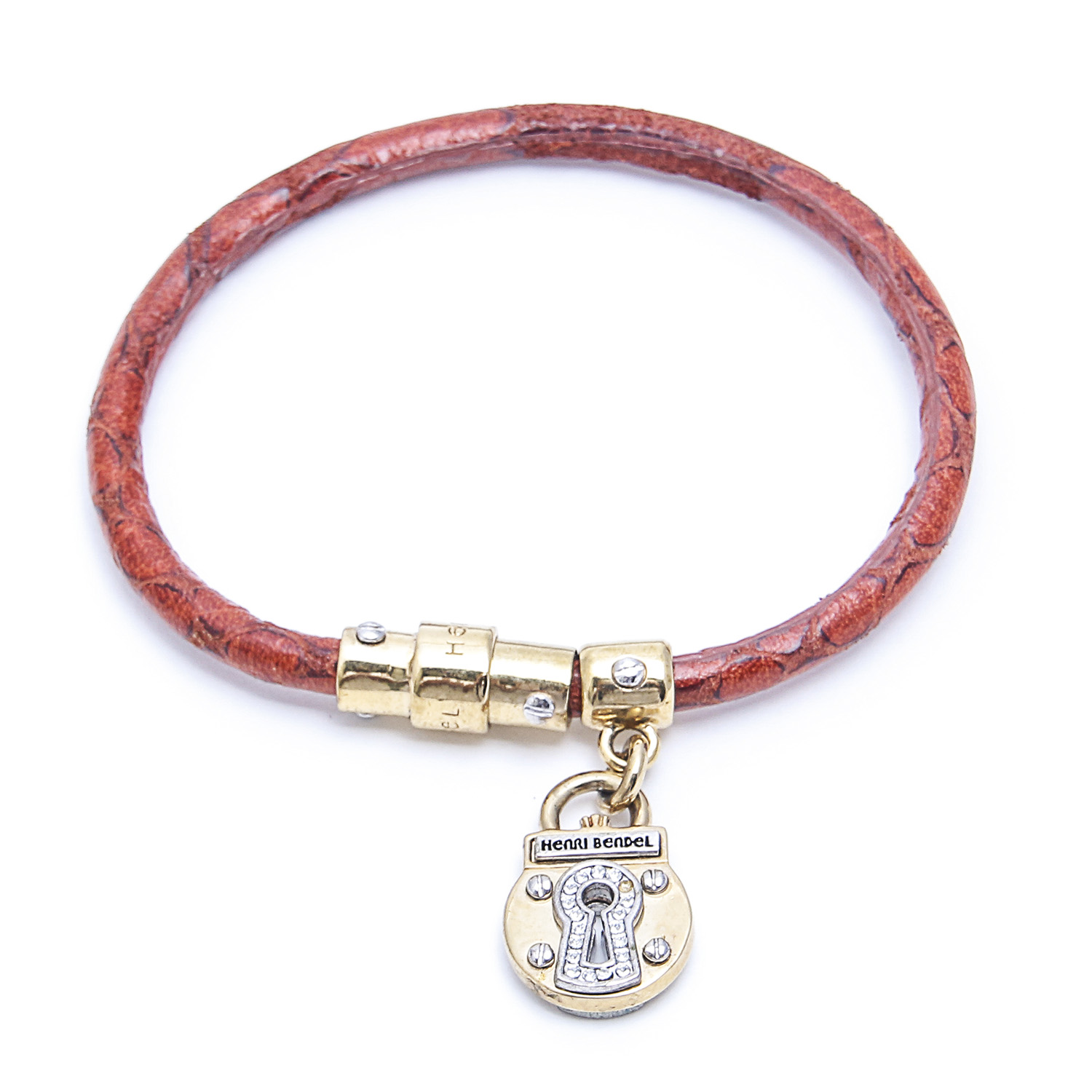 Set of Three Henri Bendel Leather Gold Plated Bracelets