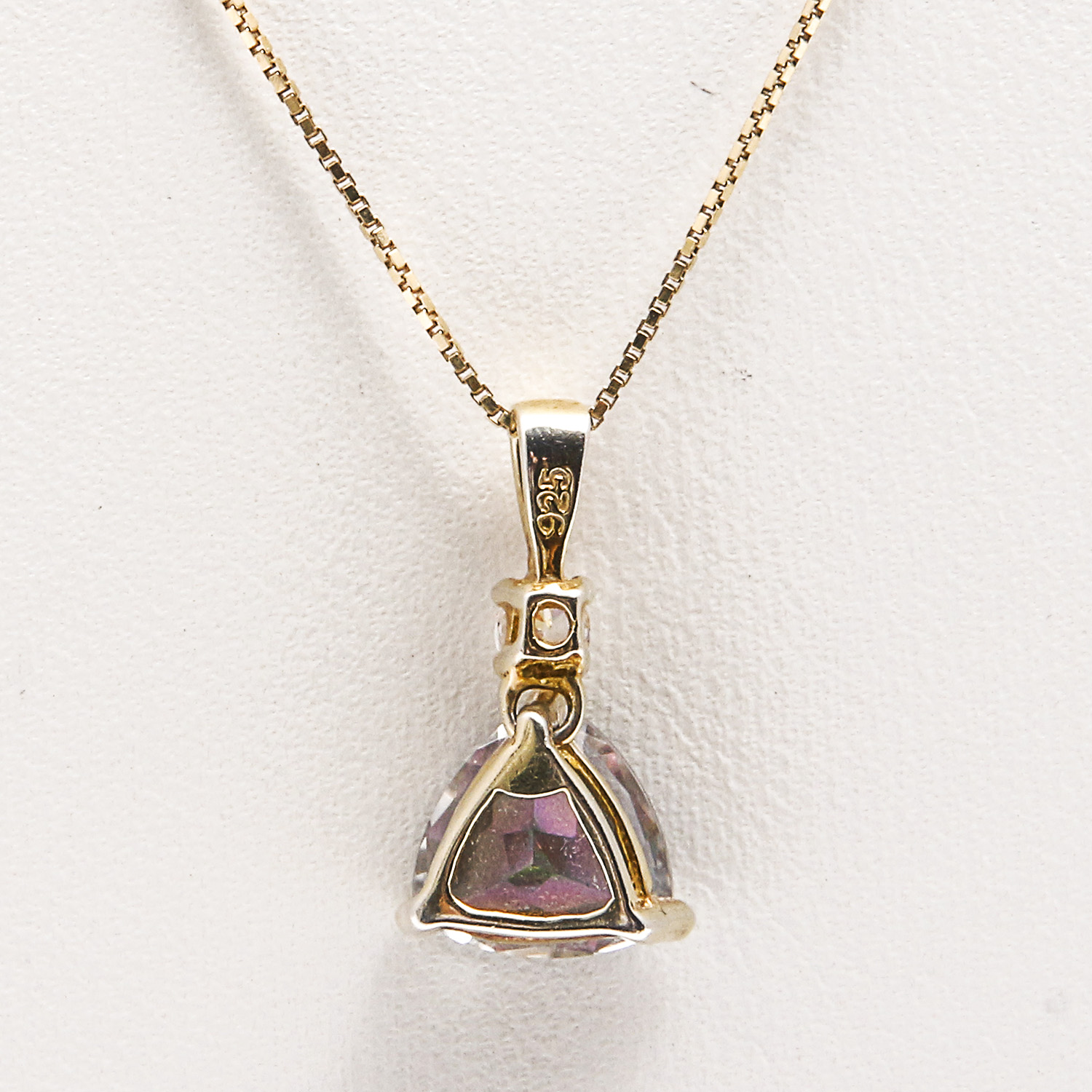 10K Gold and Aqua Aura Quartz Necklace and Earrings