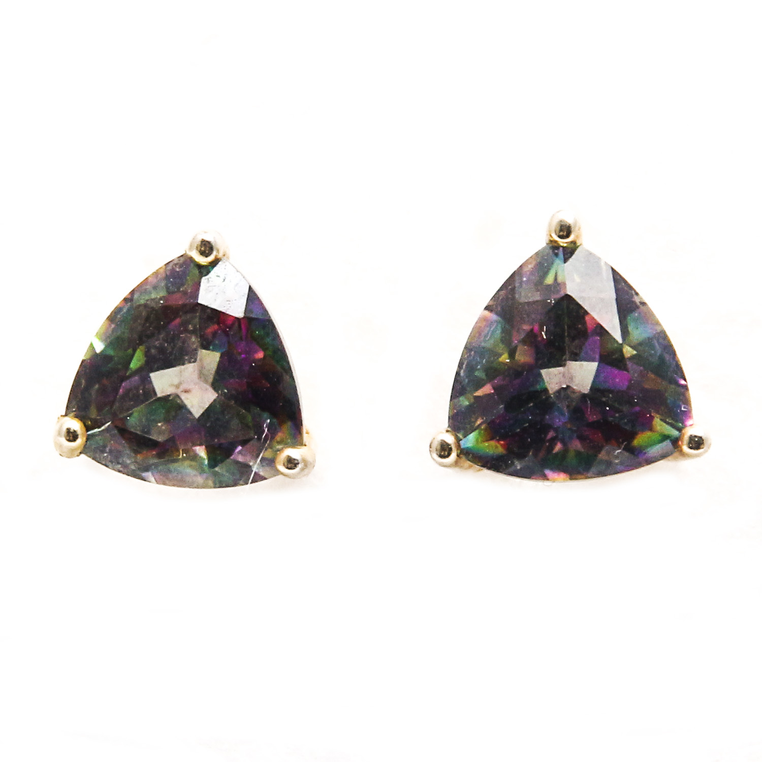 10K Gold and Aqua Aura Quartz Necklace and Earrings