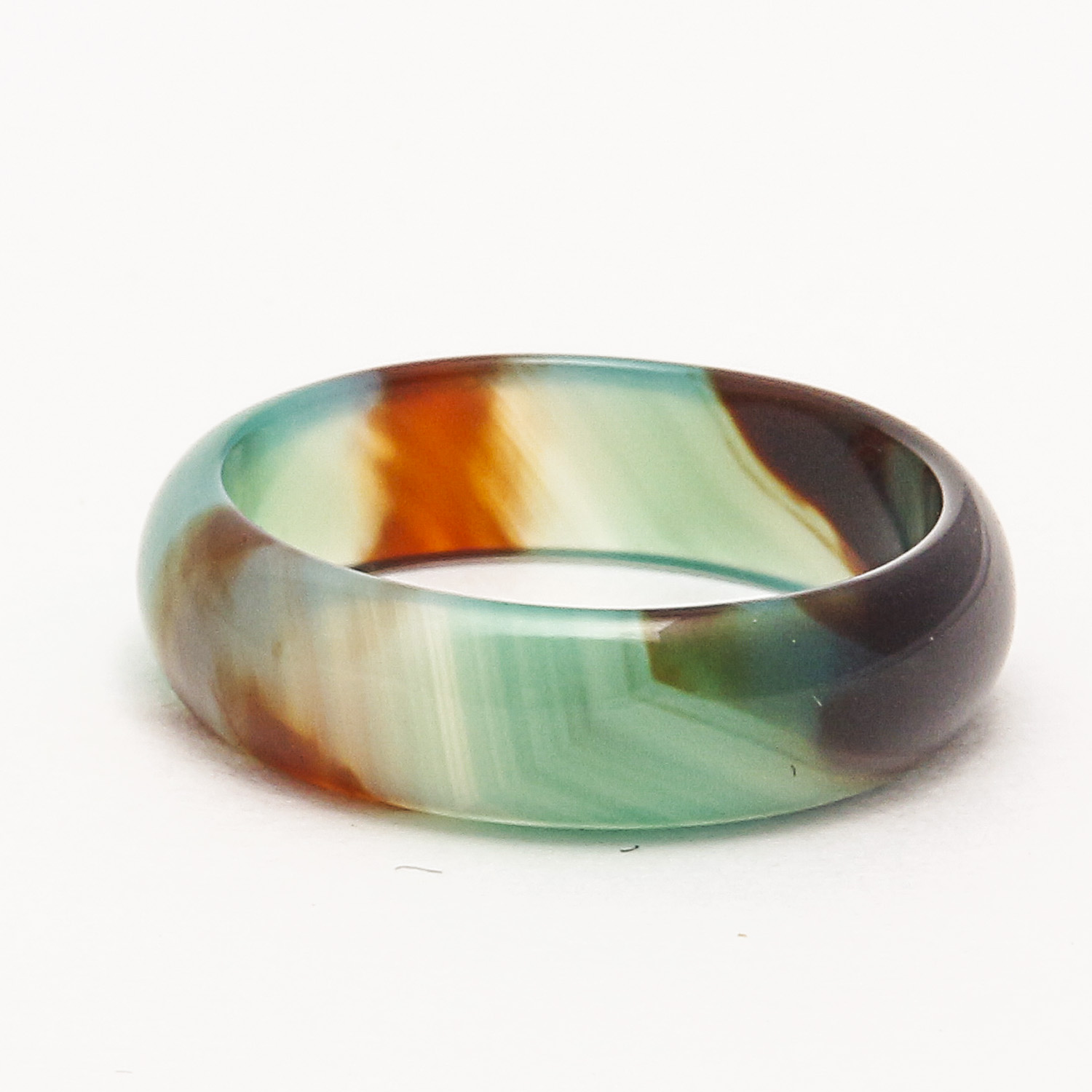 Gold Plated Necklace with Quartzite Quartz, Serpentine, and Glass and Agate Ring