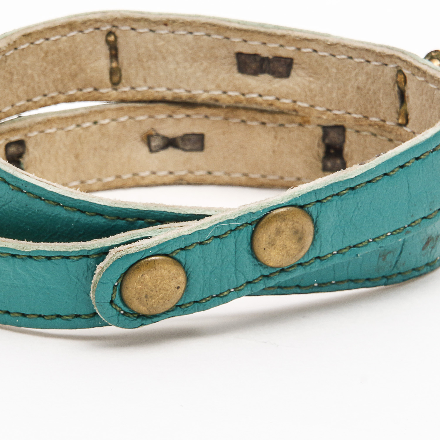 Leather and Turquoise Bracelet and Sterling Silver and Turquoise Earrings