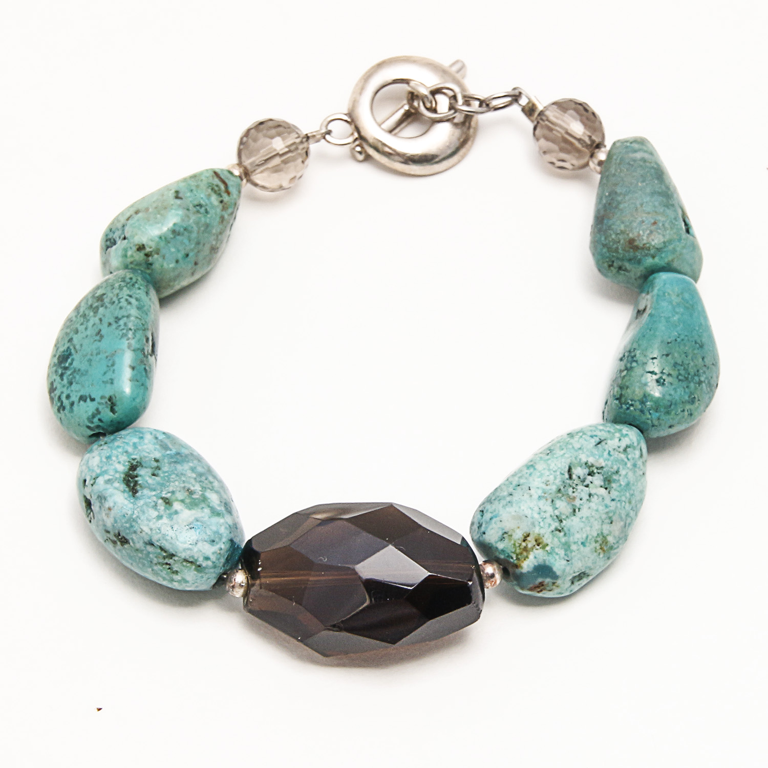 Set of Turquoise and Quartz Necklace and Bracelet by Barse