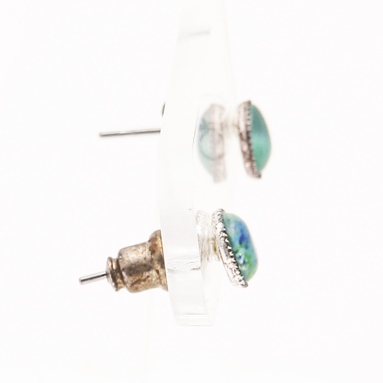 Handmade Lampwork Bead Necklace and Malachite Studs