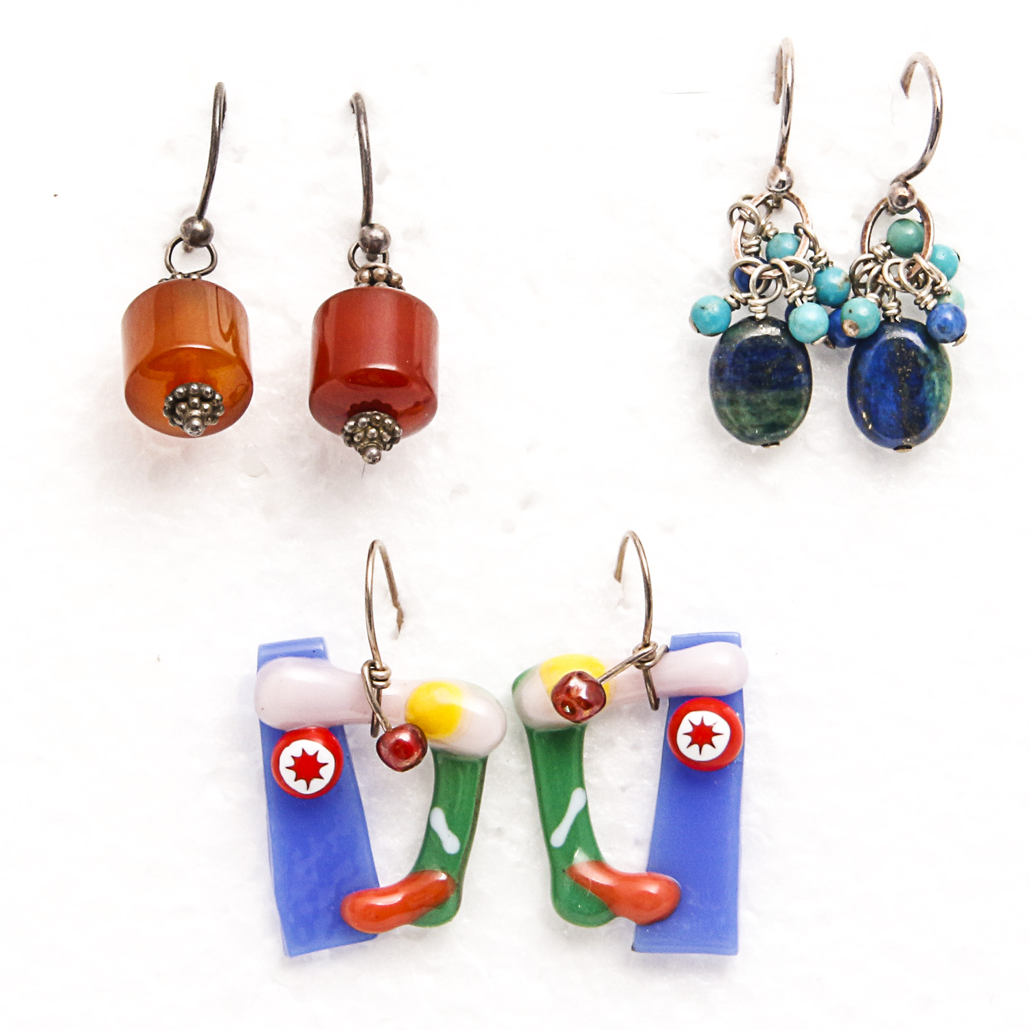 Collection of Glass and Stone Earrings