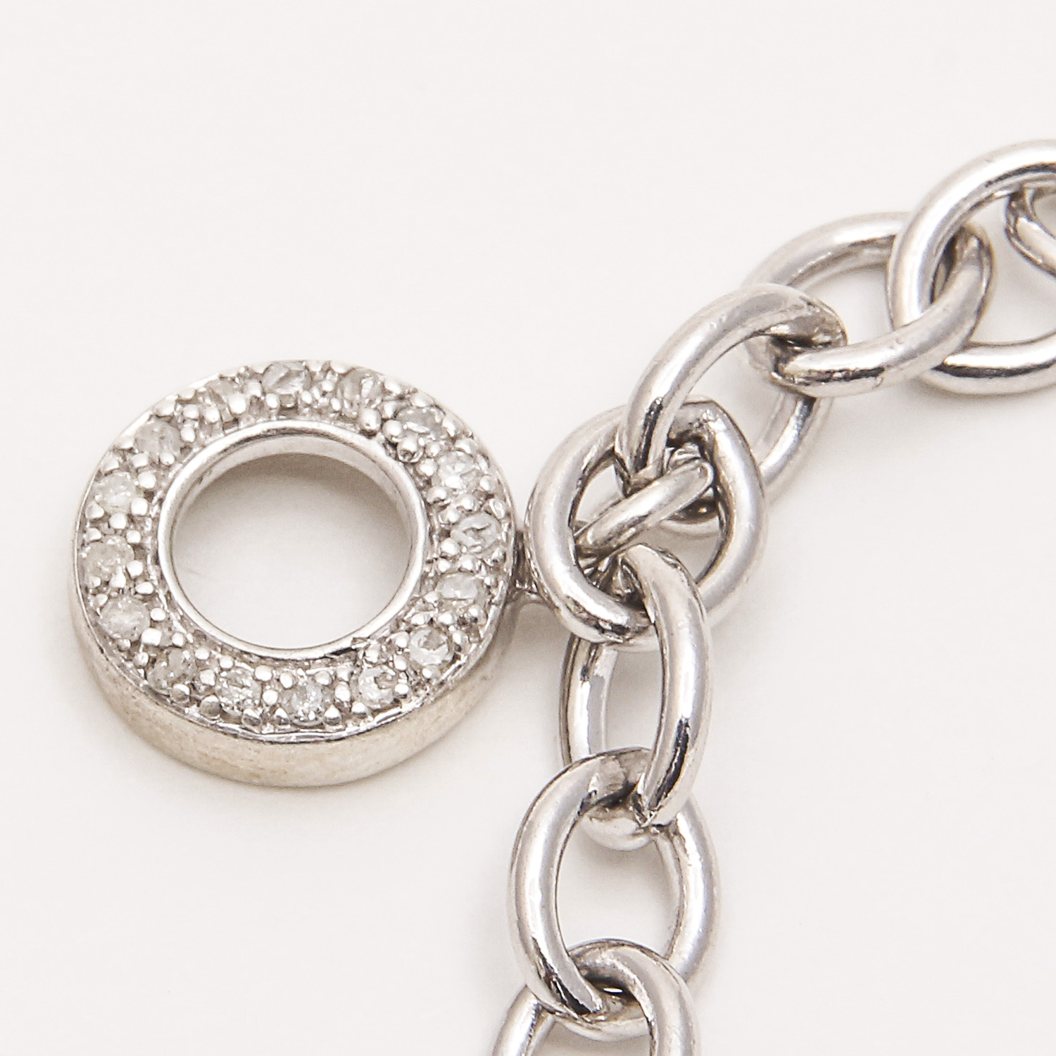 Sterling Silver and Diamond Charm Bracelet