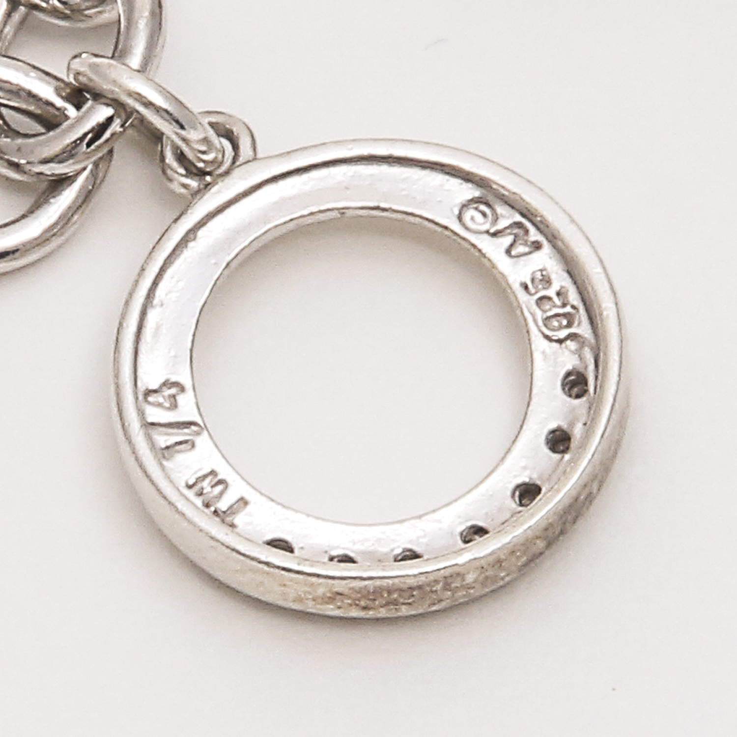 Sterling Silver and Diamond Charm Bracelet