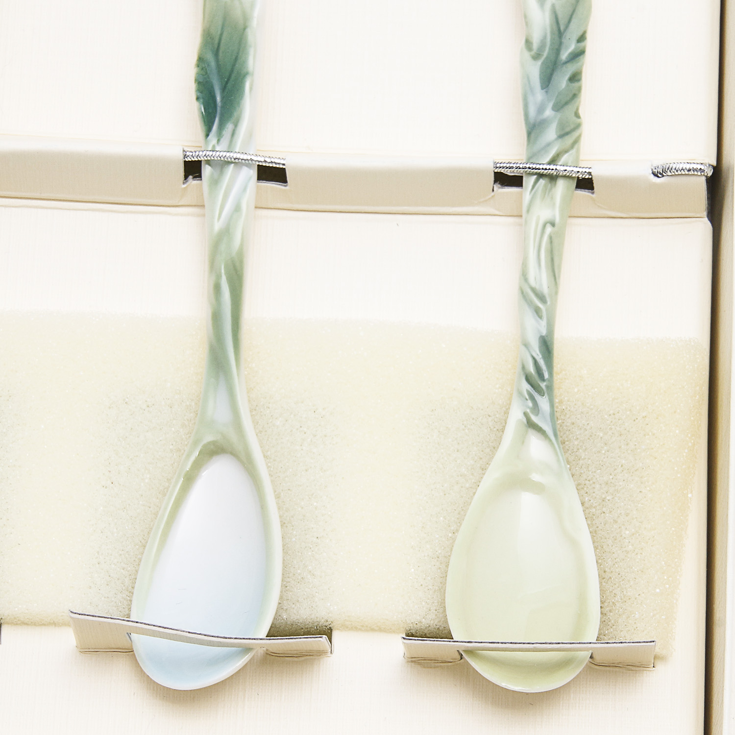 Set of Four Franz Insects Porcelain Spoons