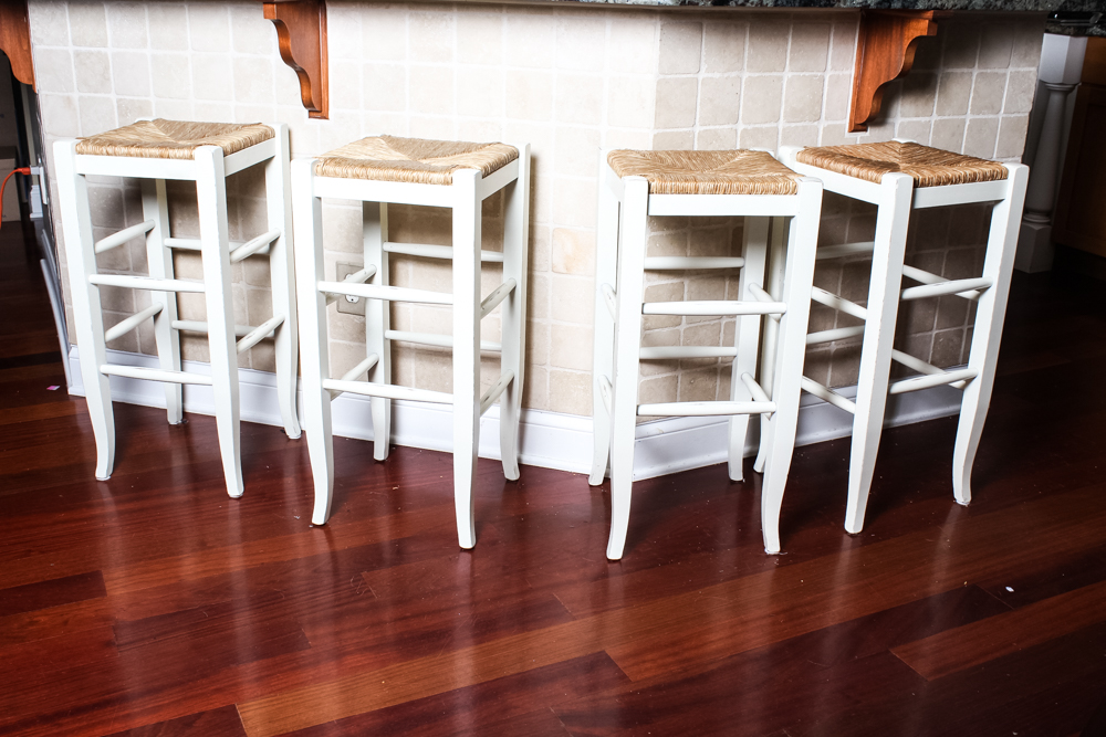 Rattan Covered Stool Set