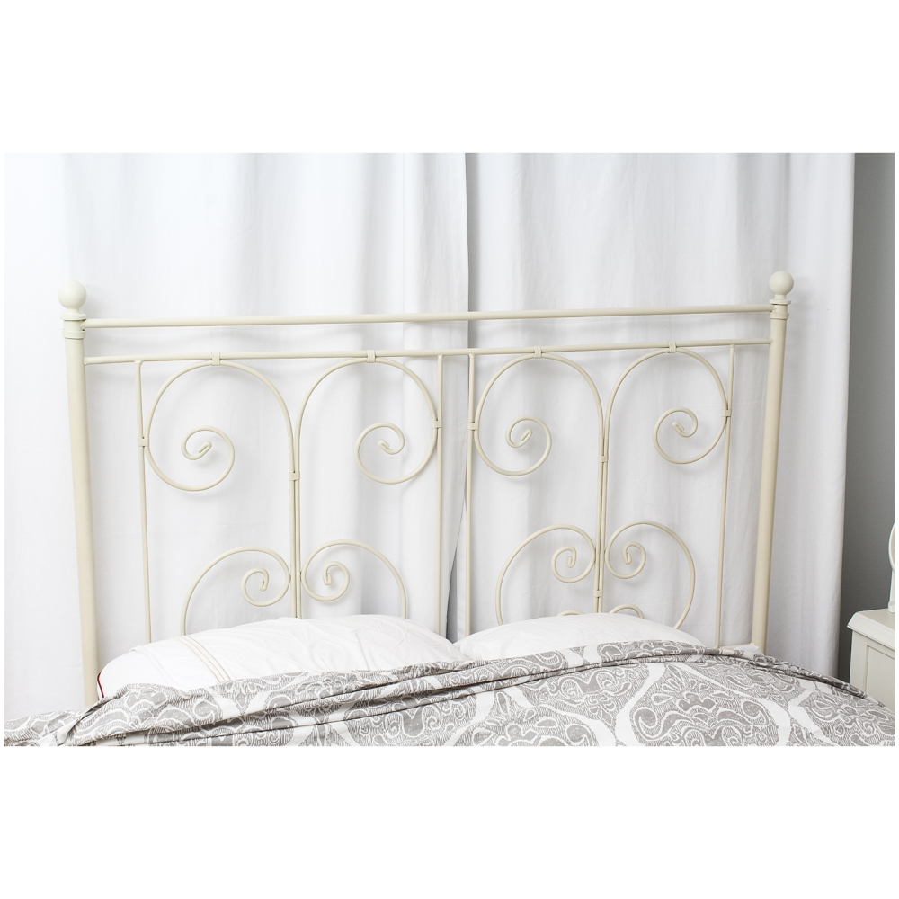 Country White Metal Full Size Headboard