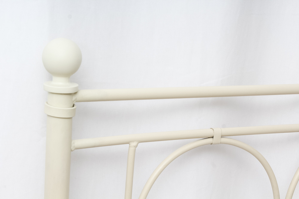 Country White Metal Full Size Headboard