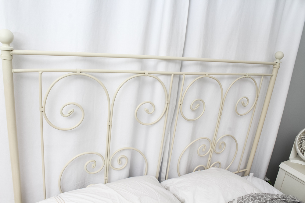 Country White Metal Full Size Headboard
